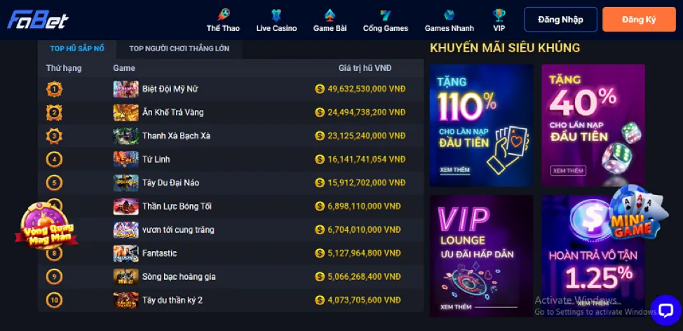 Thưởng chào mừng Win98 Link Vào